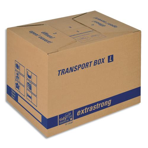 [228381] TIDYPAC Carton de déménagement double cannelure format L - Dimensions : L50 x H35 x P35,5 cm brun