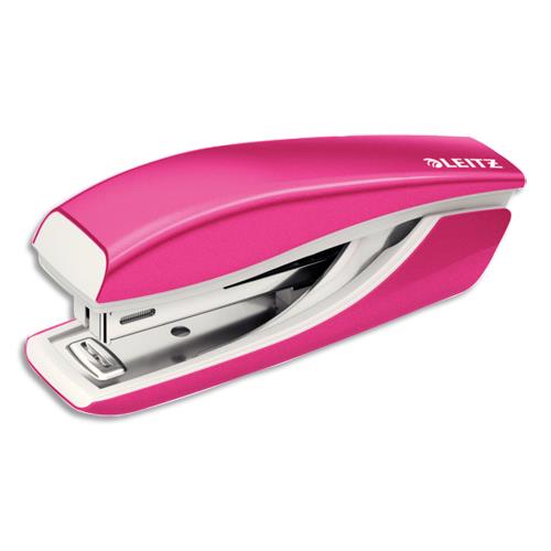 [229195] LEITZ Mini-agrafeuse WOW, capacité 10 feuilles, agrafes N°10, rose