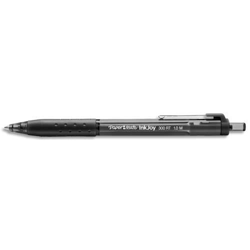 [229782] PAPERMATE Stylo bille rétractable avec grip et clip métal, pointe moyenne,corps triangulaire, encre Noire