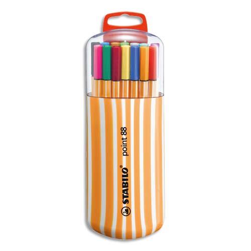 [229803] STABILO point 88 stylo-feutre pointe fine (0,4 mm) - Zebrui de 20 stylo-feutres - Coloris assortis