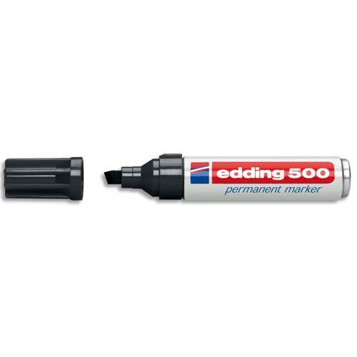 [230587] EDDING Marqueur Edding 500 permanent, corps aluminium, pointe biseautée - coloris Noir