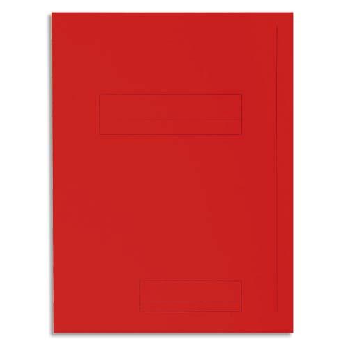 [235193] EXACOMPTA Paquet de 50 chemises pré-imprimés 2 rabats SUPER 250 en carte 210 grammes coloris Rouge