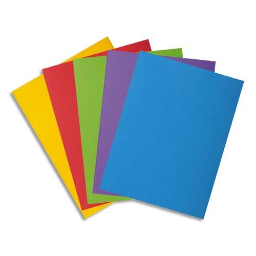 [235542] EXACOMPTA Paquet de 50 chemises 1 rabat ROCK'S 220 en carte 210 grammes coloris assortis vif