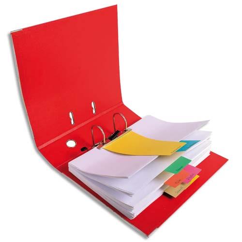 [235699] EXACOMPTA Paquet de 100 intercalaires trapèze assortis. Perforation 2 trous