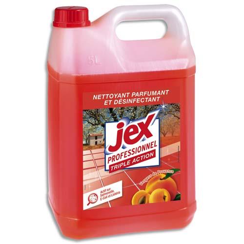 [039309] JEX PROFESSIONNEL Bidon de 5 litres désinfectant triple action multi-surfaces Vergers de Provence