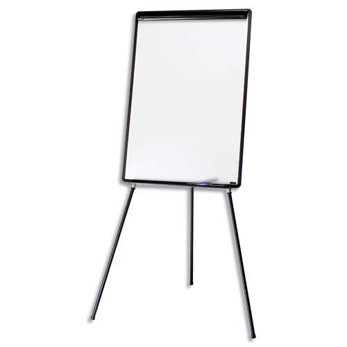 [237755] BI-OFFICE Chevalet de conférence surface mélaminée, cadre PVC Noir, porte-marqueurs, barrete pivotante (dont eco-taxe mobilier de 0,38 €)