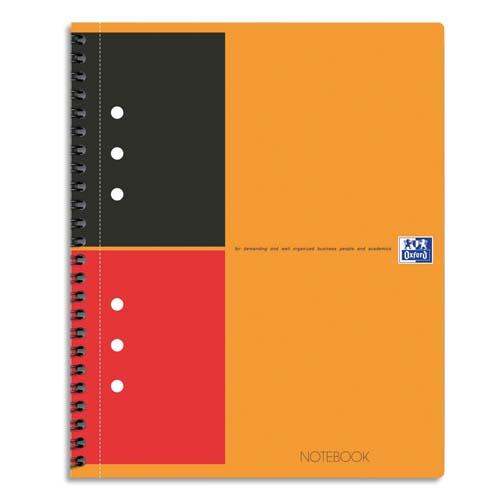 [240638] OXFORD Cahier NOTEBOOK spirale 17x21cm 160 pages perforées 80g lignées 6mm Couverture polypro Orange