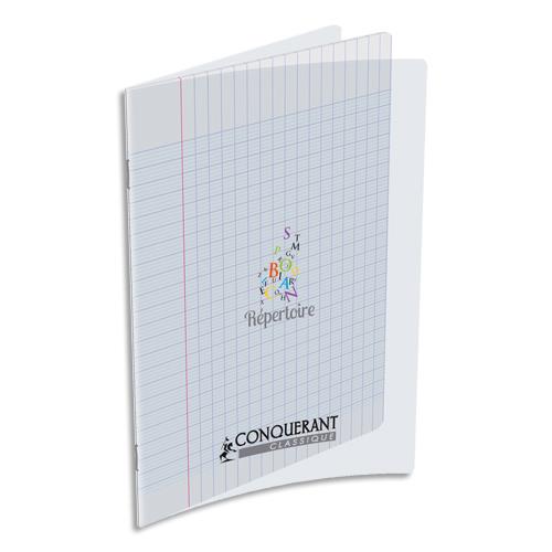 [244721] CONQUERANT C9 Répertoire 96 pages agrafées 90g 17 x 22 cm. Couverture polypro incolore
