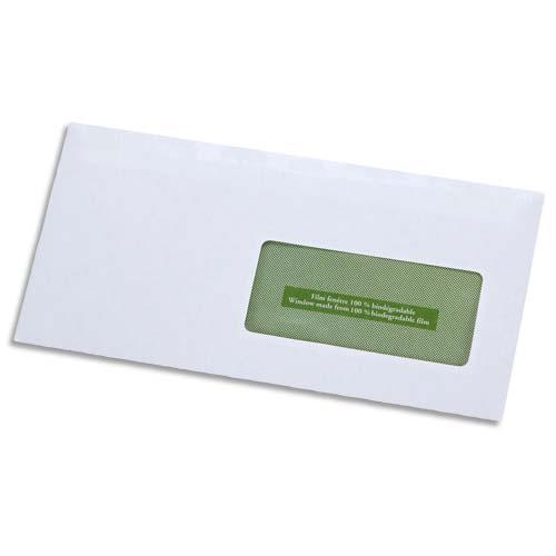 [250328] GPV Boîte de 500 enveloppes recyclées extra Blanches Erapure, format DL 110x220mm fenetre 45x100mm 80g