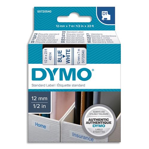 [253317] DYMO Ruban D1 Bleu/Blanc 12MMX7M pour 1000/1000+/2000/3500/4500/5000/5515