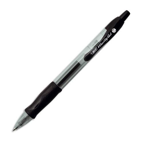 [045753] BIC Gel-ocity Stylos Gel Rétractables Pointe Moyenne (0,7 mm) - Noir