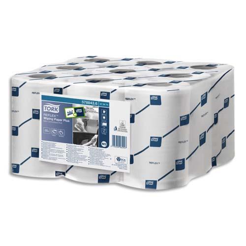 [279450] TORK Lot de 9Bobines Min Reflex papier d'essuyage Plus à dévidage central feuille à feuille 67m 2plis blc