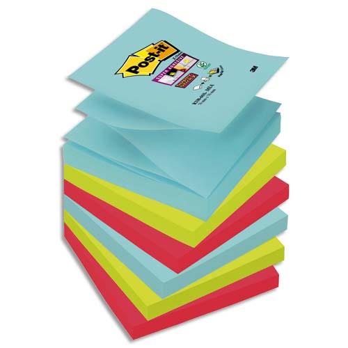 [281094] POST-IT Lot de 6 blocs Z-Notes Super Sticky POST-IT® couleurs COSMIC 90 feuilles 76 x 76 mm