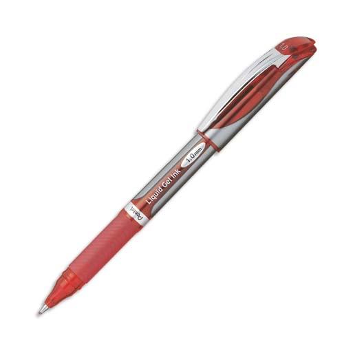 [046693] PENTEL Roller à encre gel rechargeable ENERGEL. Pointe large de 1mm. Coloris rouge