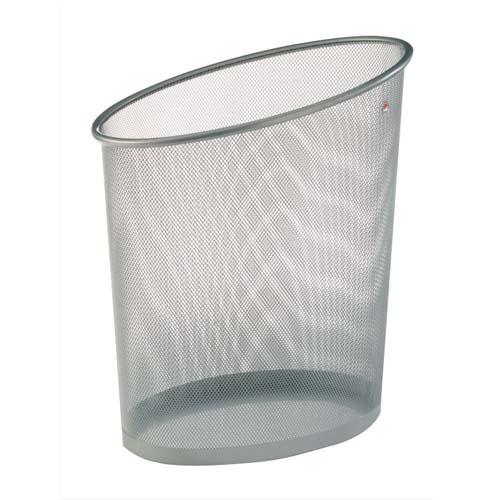 [282271] ALBA Corbeille à papier en métal Mesh argenté 18 litres - Dimensions : L35,5 x H39 x P24 cm