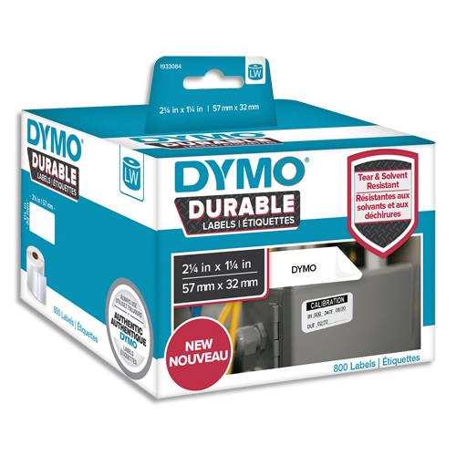 [282653] DYMO Rouleau de 800 étiquettes LabelWriter Durable 57x32mm Noir/Blanc 2112289