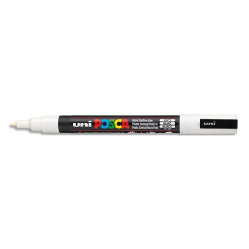 [283563] UNI POSCA Marqueur peinture à eau, encre à pigmentation Blanche, pointe fine PC3M BL