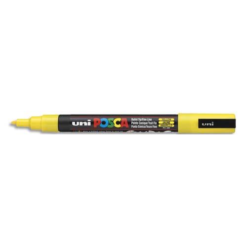 [283571] UNI POSCA Marqueur peinture à eau, encre à pigmentation Jaune, pointe fine PC3M J