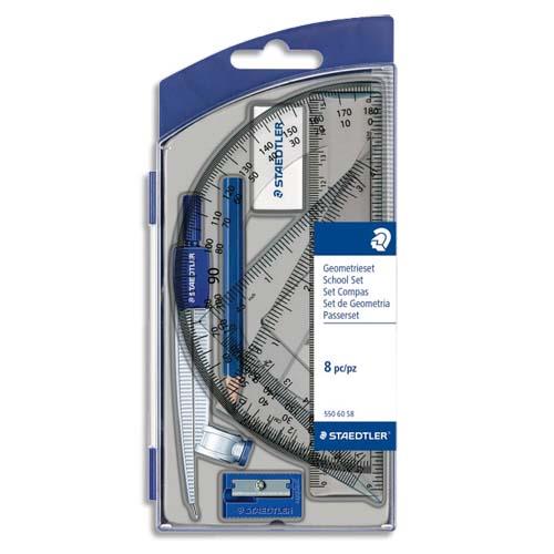 [285179] STAEDTLER Set scolaire 1 compas de précision avec attache-compas universelle intégrée + accessoires