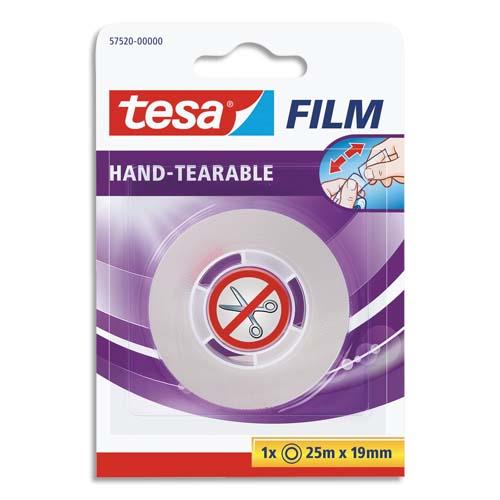 [048816] TESA Rouleau d'adhésif transparent 19 mm x 25 m Fini les ciseaux