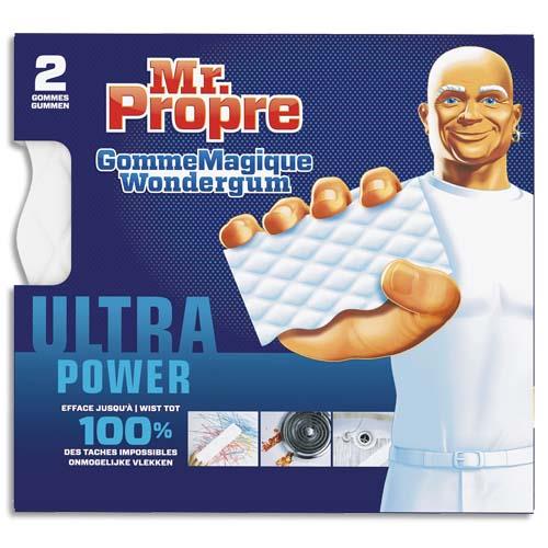 [287030] MR PROPRE Lot de 2 Gommes Magique Wondergum Extra puissante Blanches - Dim. L13,8 x H2,3 x P12,6 cm Blanc