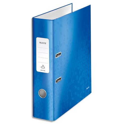 [291625] LEITZ Classeur à levier WOW 180°, A4, 8 cm, carton pelliculé, bleu