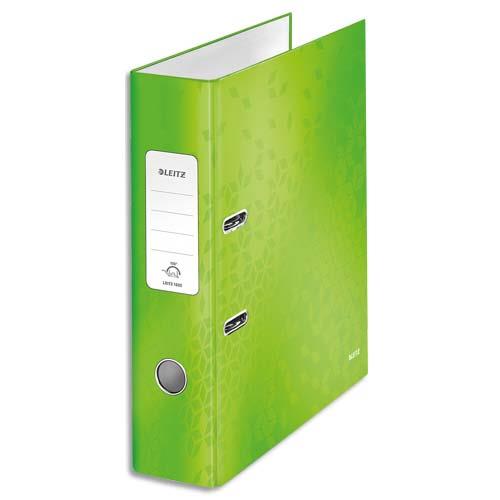 [291641] LEITZ Classeur à levier WOW 180°, A4, 8 cm, carton pelliculé, vert