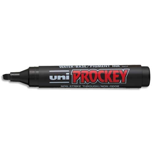 [049640] UNI-BALL Marqueur permanent pte biseautée corps plastique encre pigmentée à base d'eau Noire UNI PROCKEY