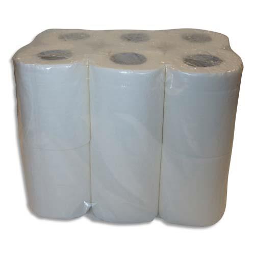 [293632] Colis de 4 paquets de 12 Rouleaux de Papier toilette pure ouate 2 plis 144 formats Blancs