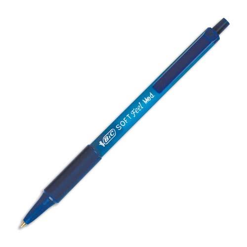 [294768] BIC Softfeel Stylos-Bille Rétractables Pointe Moyenne (1,0 mm) - Bleu