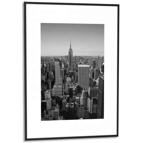 [297706] PAPERFLOW Cadre photo contour aluminium coloris Noir, plaque en plexiglas. Format 60 x 80 cm