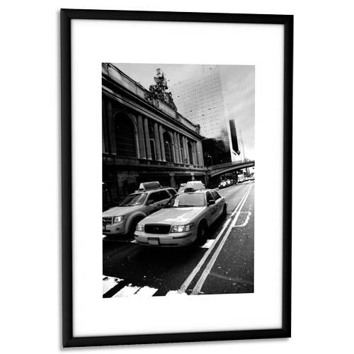 [297719] PAPERFLOW Cadre photo contour aluminium coloris Noir, plaque en plexiglas. Format 21 x 30 cm