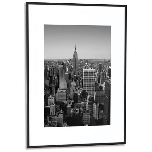 [297735] PAPERFLOW Cadre photo contour aluminium coloris Noir, plaque en plexiglas. Format 42 x 59 cm
