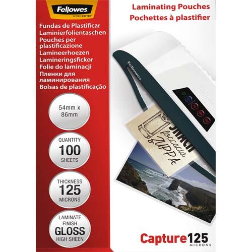 [298439] FELLOWES Pack de 100 pochettes Imagelast 125 microns 54x86 mm 5306302