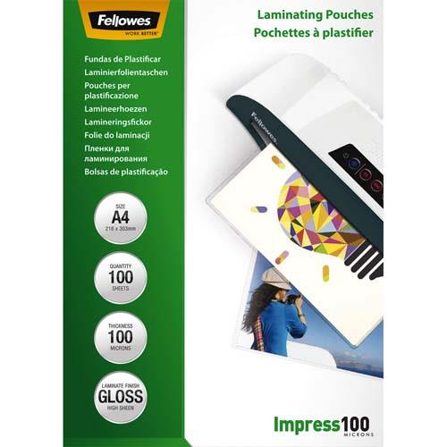 [298497] FELLOWES Pack de 100 pochettes A4 100 microns 5351111