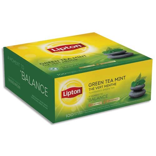 [308696] LIPTON Boîte de 100 sachets fraicheur de thé menthe