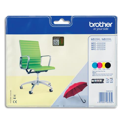 [314832] BROTHER Pack de 4 couleurs Jet d'encre HC LC229XLVALBP (dont eco-taxe de 0,05 €)
