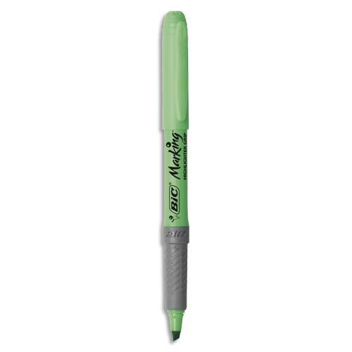 [057353] BIC Highlighter Grip Surligneurs Pointe Biseautée - Vert