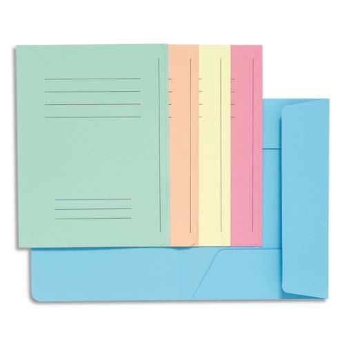 [062786] EXACOMPTA Paquet de 50 chemises pré-imprimés 3 rabats SUPER 250 en carte 210 grammes coloris assortis