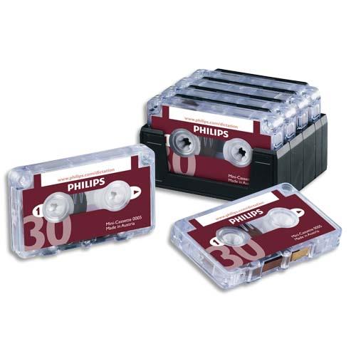 [064263] PHILIPS Lot de 10 Mini-cassettes pour machine à dicter 2x15mm LFH0005/60