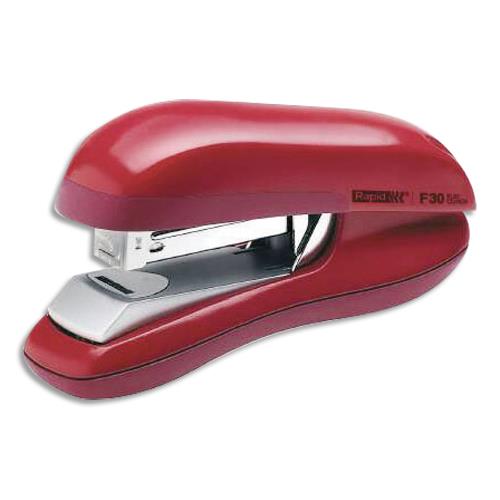 [064865] RAPID Agrafeuse de bureau F30 Flat Clinch. Agrafes 24/6 et 26/6. 30 feuilles. Rouge