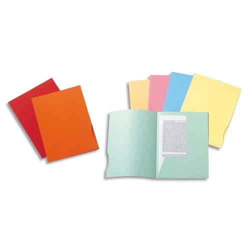[349319] EXACOMPTA Paquet 50 chemises 2 rabats carte 210g SUPER 250. Coloris Jaune