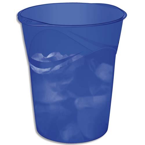 [349810] CEP Corbeille à papier Happy 280H Bleu électrique, capacité 14 Litres - Dim : L29 x H33,4 x P30,5 cm