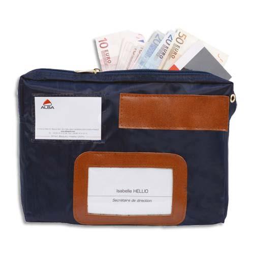 [065286] ALBA Pochette navette de caisse Bleue en PVC à soufflet dimensions : 27x18,5x4cm