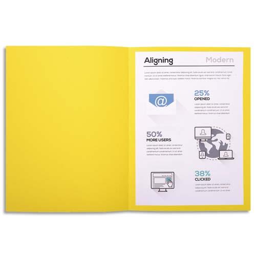 [356378] EXACOMPTA Paquet de 100 chemises FOREVER en carte recyclée 220g. Coloris Jaune