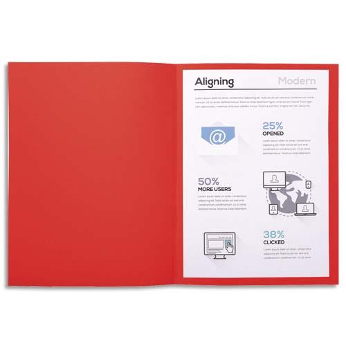 [356985] EXACOMPTA Paquet de 100 chemises FOREVER en carte recyclée 220g. Coloris Rouge