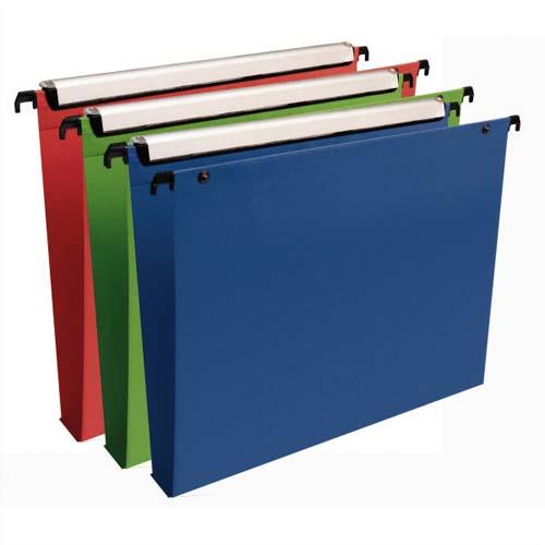 [358928] ESSELTE Paquet de 10 dossiers suspendus VMG TIROIR en polypro opaque. Fond 30, bouton-pression. Assortis