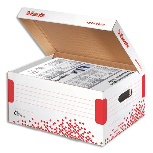 [358951] ESSELTE Conteneur SPEEDBOX taille Small pour doc A4+sous-dossiers, coloris Blanc