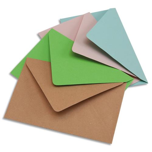 [362259] BONG Paquet de 200 enveloppes élection 75g non gommées format 9x14cm.Coloris assortis Bleu/Bulle/Rose/Ver