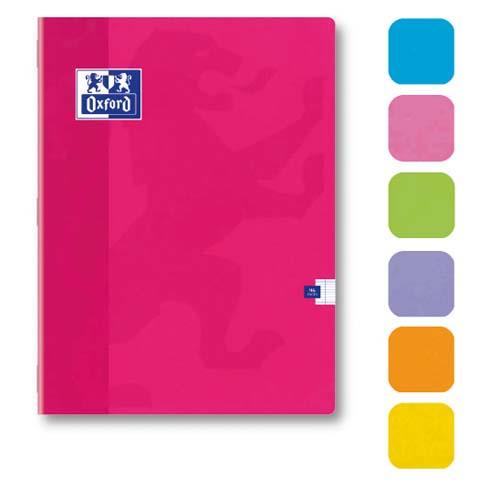 [372106] OXFORD Cahier Color Life piqûre 48 pages grands carreaux Seyès 17x22cm. Couverture carte épaisse